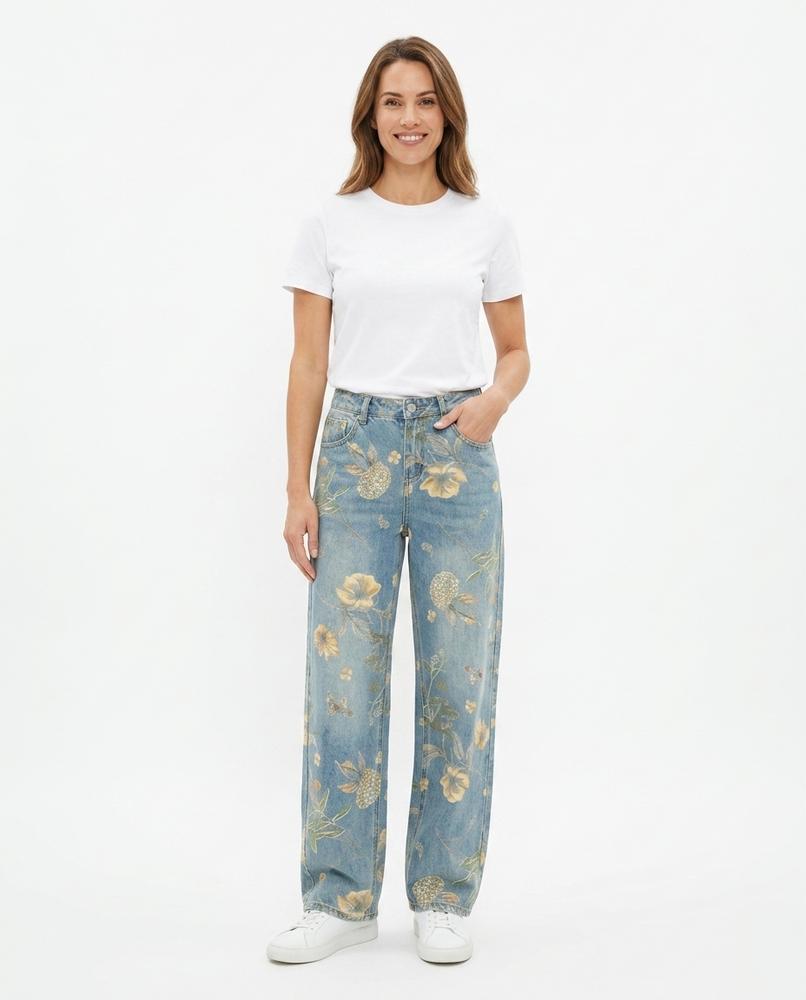 Heidi-Outlet - Lafed | Floral-Print Wide-Leg Pants Unisex