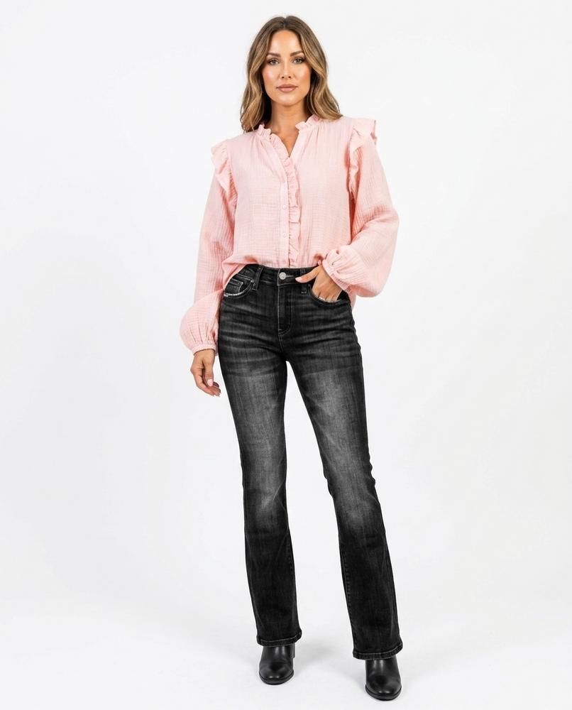 Heidi-Outlet - Yefim | Ruffled Textured Blouse Women