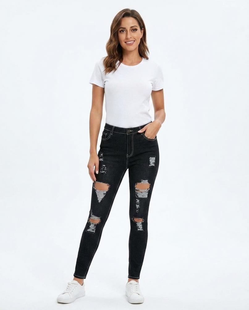 Heidi-Outlet - Aawim | High-Waist Ripped Pants Women