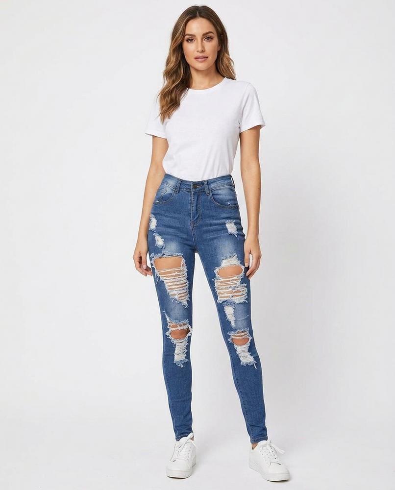 Heidi-Outlet - Aawim | High-Waist Ripped Pants Women