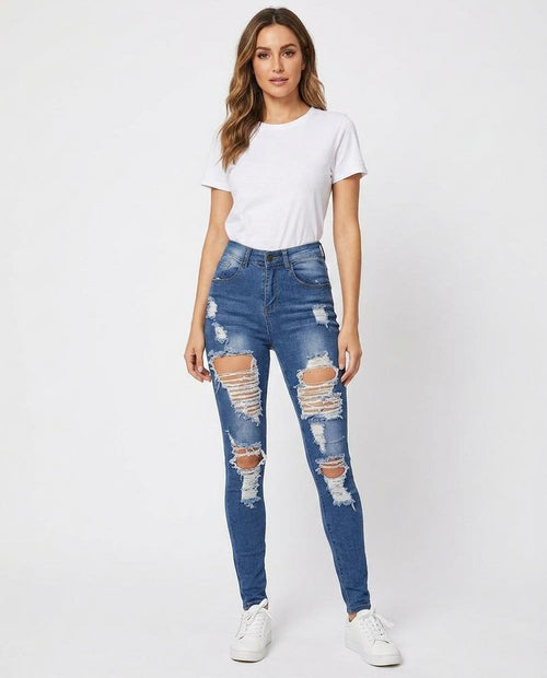 Heidi-Outlet - Aawim | High-Waist Ripped Pants Women