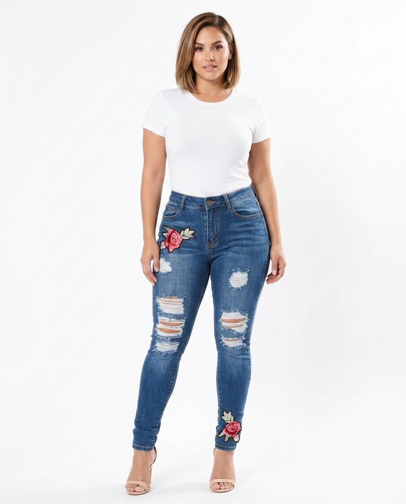 Heidi-Outlet - Nivis | Embroidered Slim-Fit Pants Women