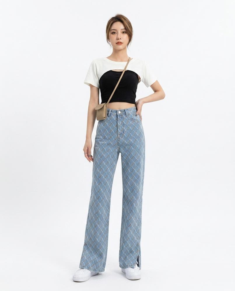 Heidi-Outlet - Aomon | Patterned High-Waist Pants Women