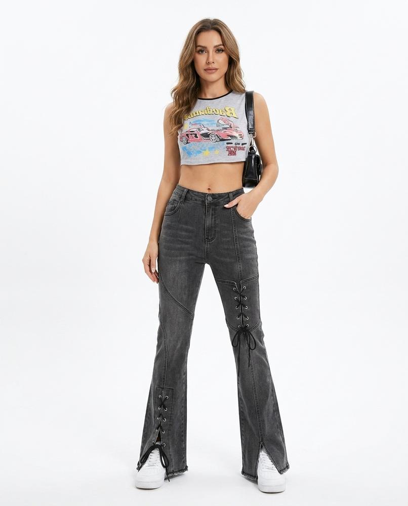 Heidi-Outlet - Sozus | Lace-Up Flared Pants Women