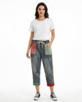 Heidi-Outlet - Eihuv | Colorblock Distressed Pants Women