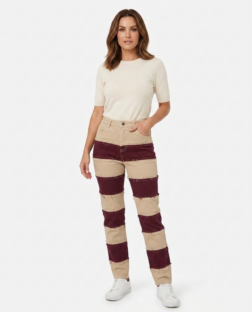 Heidi-Outlet - Vuhun | Patchwork High-Waist Pants Women