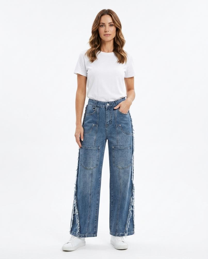 Heidi-Outlet - Maror | Wide-Leg Frayed-Seam Pants Women