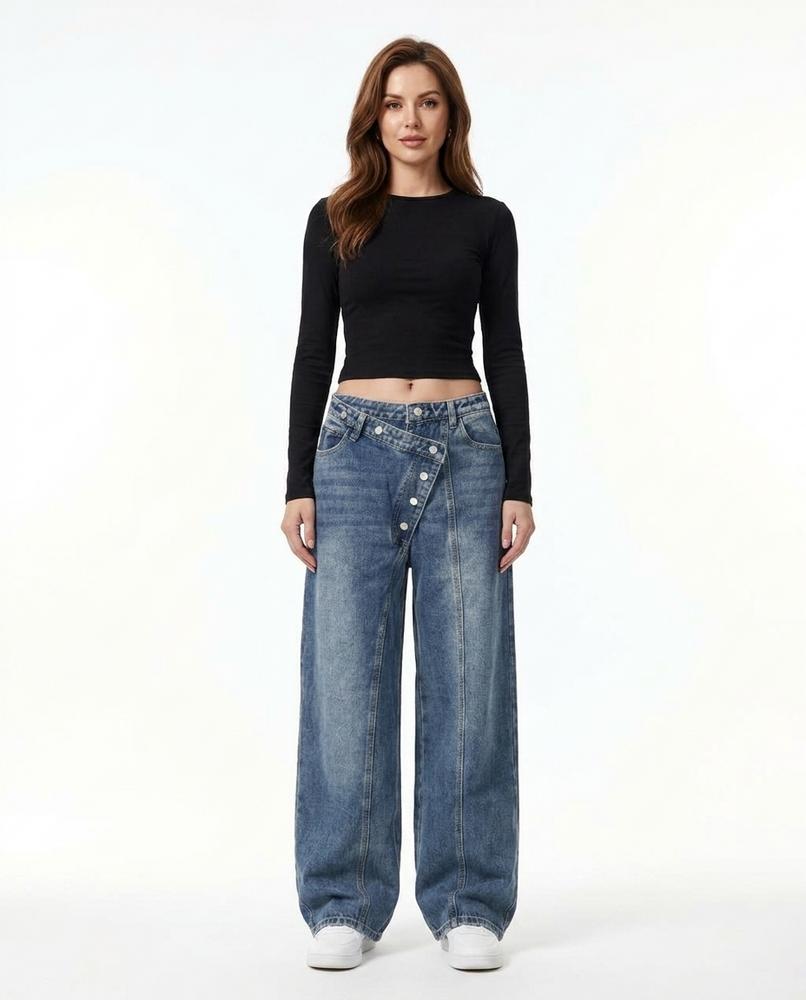 Heidi-Outlet - Moton | Asymmetrical Wide-Leg Pants Women