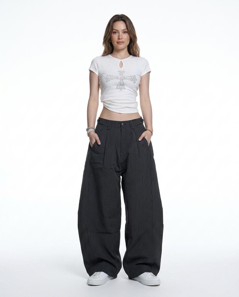 Heidi-Outlet - Corum | Wide-Leg Checked Pants Unisex