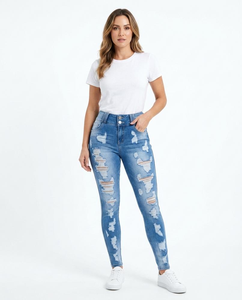 Heidi-Outlet - Mitin | High-Waisted Distressed Pants Women
