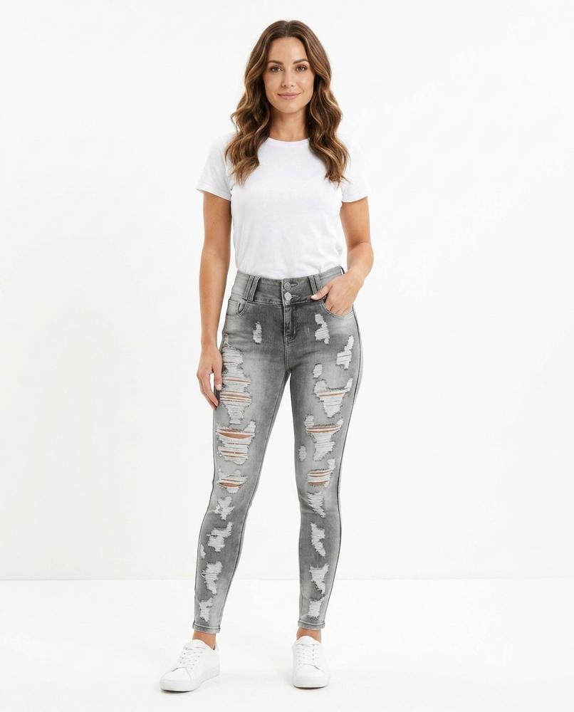 Heidi-Outlet - Mitin | High-Waisted Distressed Pants Women