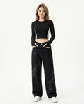 Heidi-Outlet - Nokar | Embroidered Wide-Leg Pants Unisex