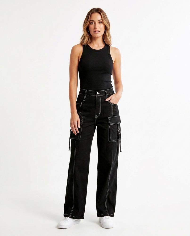 Heidi-Outlet - Migim | Contrast-Stitched Wide-Leg Pants Unisex