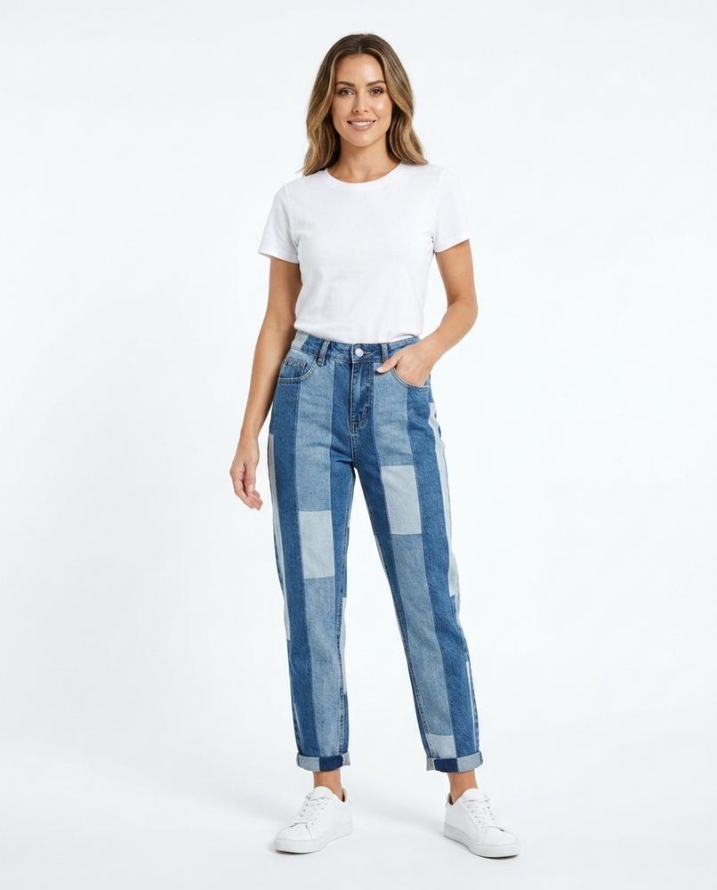 Heidi-Outlet - Cafuk | Patchwork High-Waist Pants Women