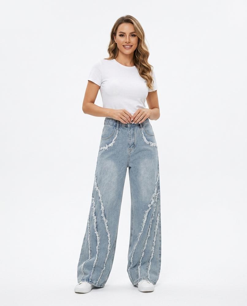 Heidi-Outlet - Coler | Wide-Leg Frayed-Seam Pants Women