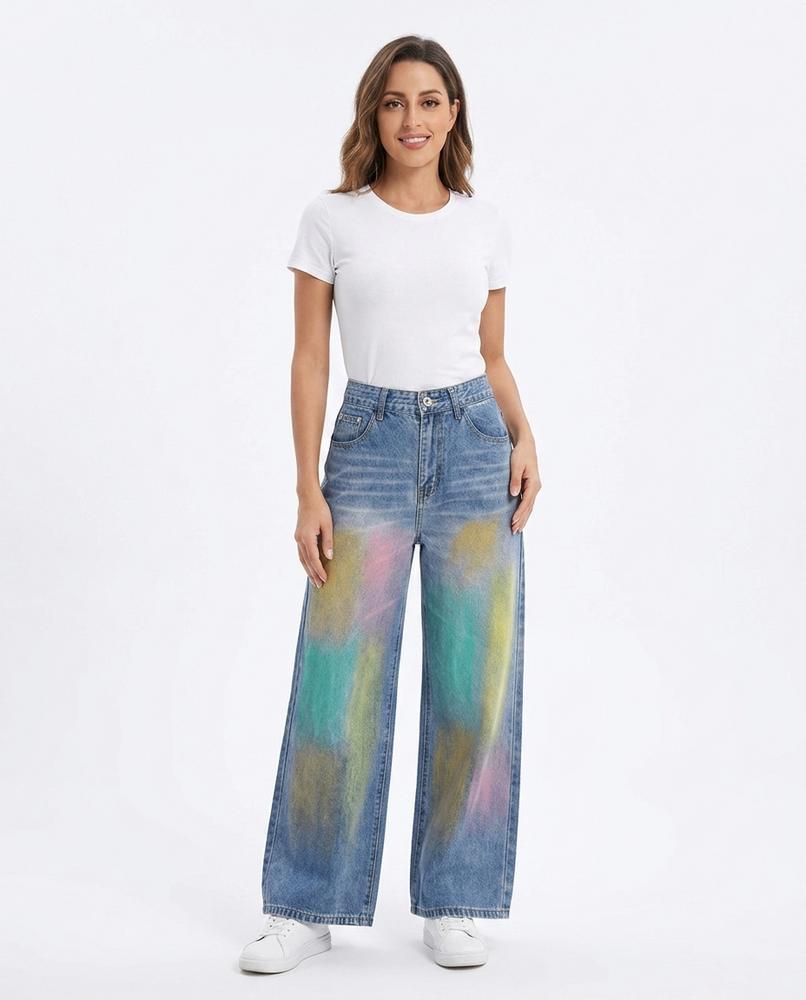 Heidi-Outlet - Yotar | Wide-Leg Multicolor Pants Women