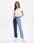 Heidi-Outlet - Demok | Two-Tone Straight-Leg Pants Women