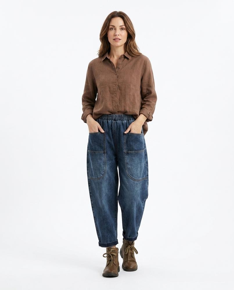 Heidi-Outlet - Duzil | Relaxed-Fit Washed-Out Pants Women