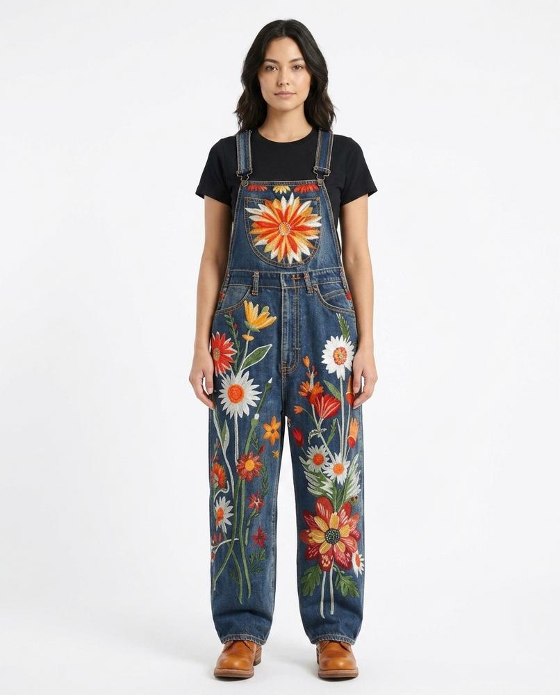 Heidi-Outlet - Lamim | Embroidered Denim Pants Women