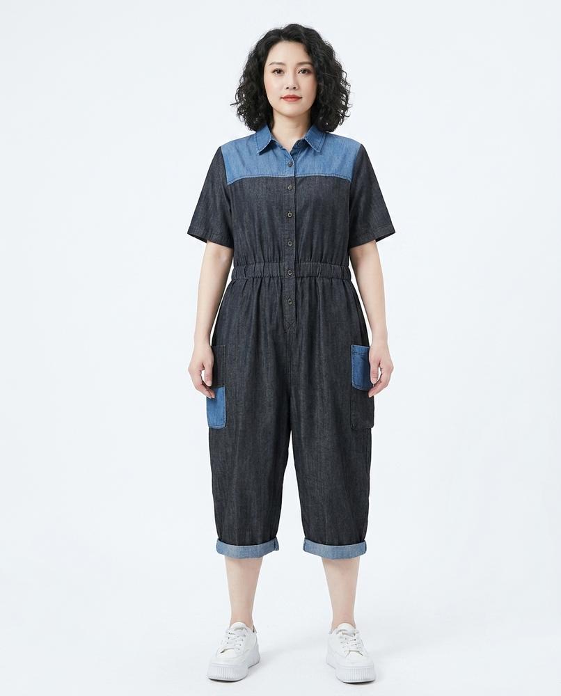 Heidi-Outlet - Aopos | Two-Tone Short-Sleeved Suit Women