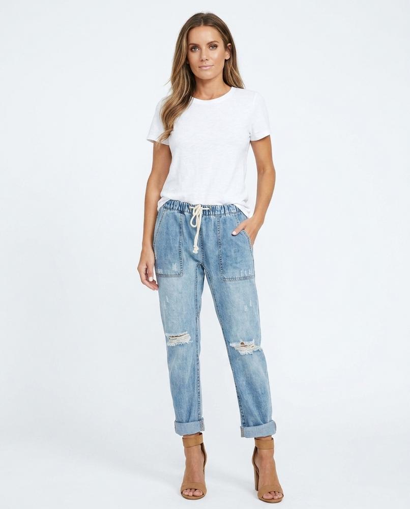 Heidi-Outlet - Eofuv | Distressed Drawstring Pants Women