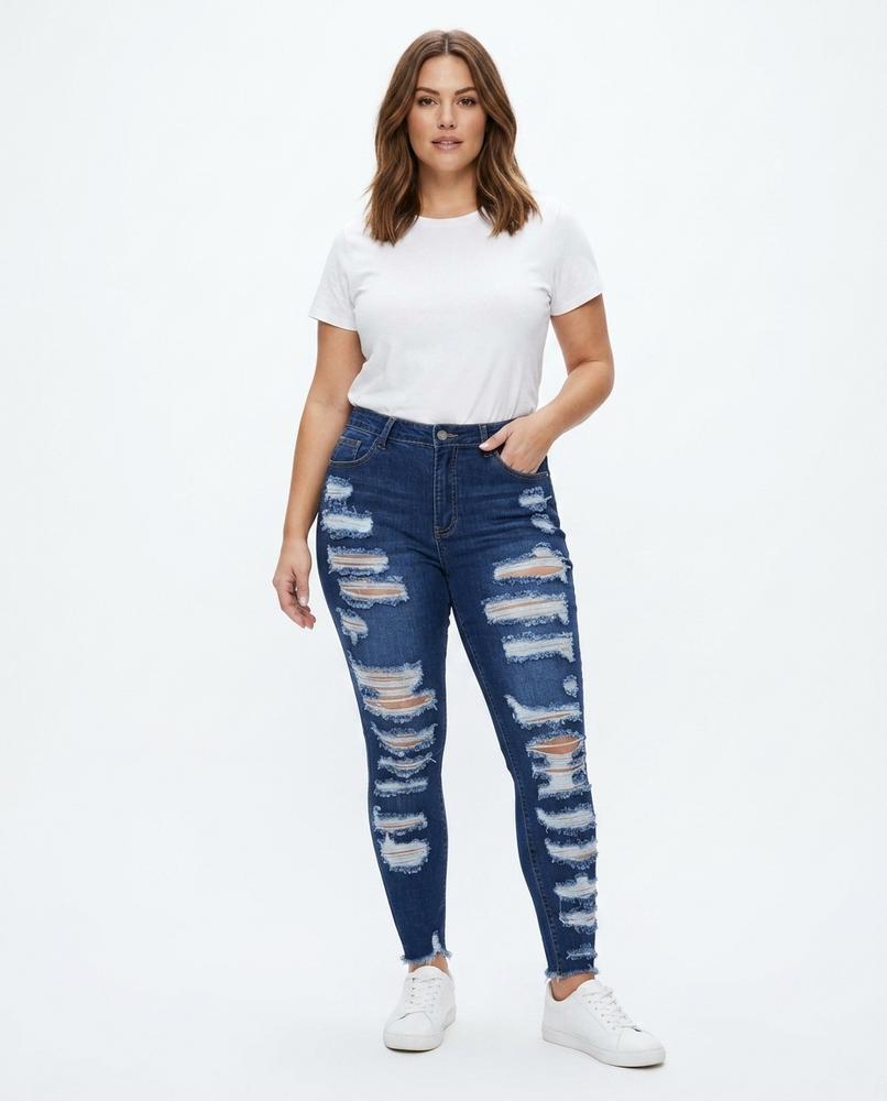 Heidi-Outlet - Eedak | High-Waisted Distressed Pants Women