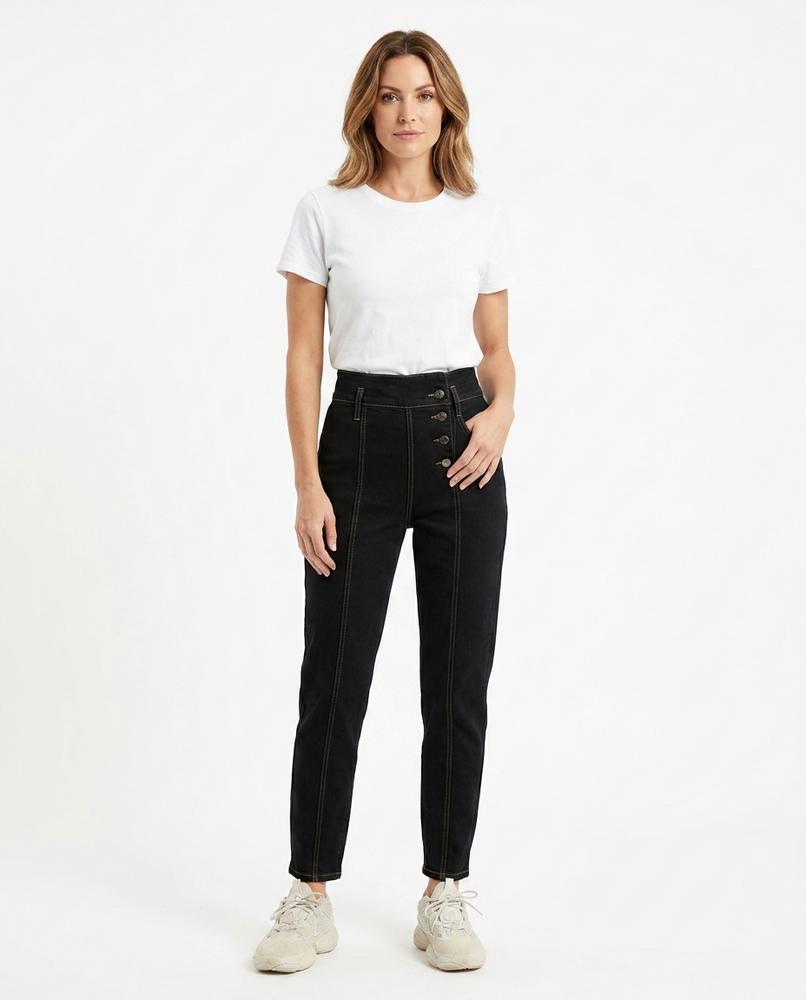 Heidi-Outlet - Yufot | High-Waisted Button-Fly Pants Women
