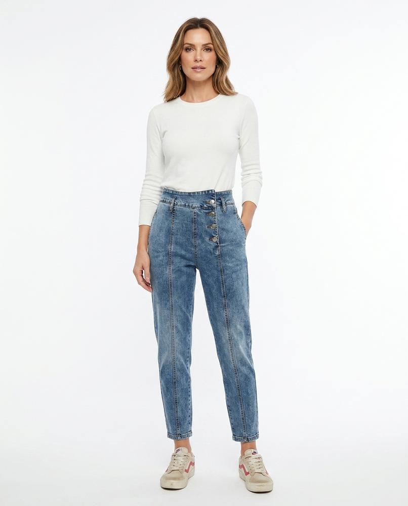 Heidi-Outlet - Yufot | High-Waisted Button-Fly Pants Women