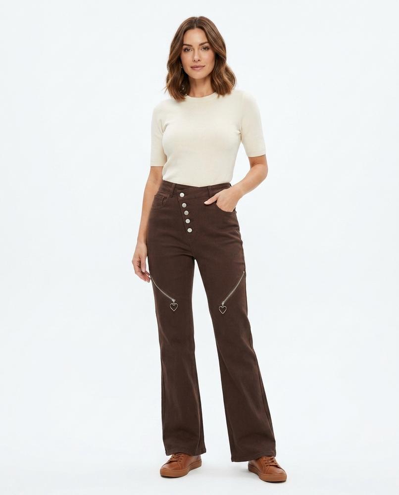 Heidi-Outlet - Yikim | High-Waist Flared Pants Women