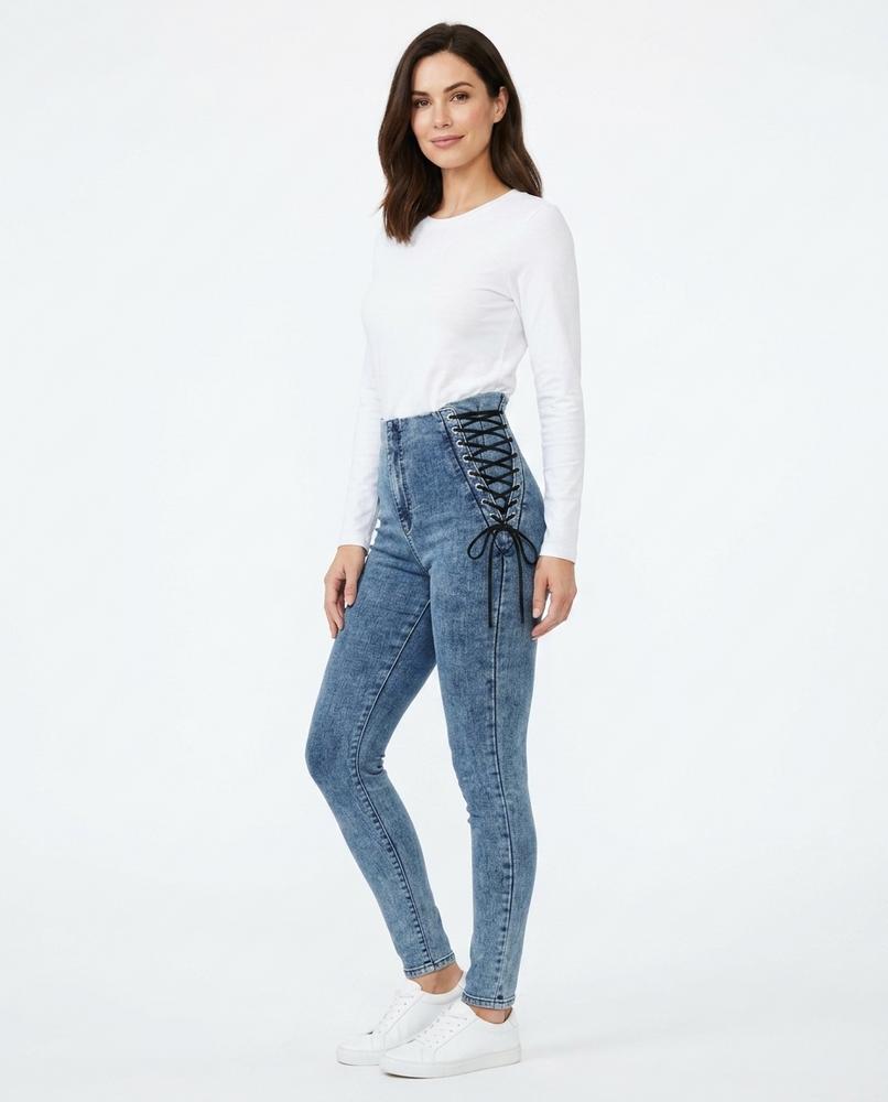 Heidi-Outlet - Zepun | High-Waisted Lace-Up Pants Women