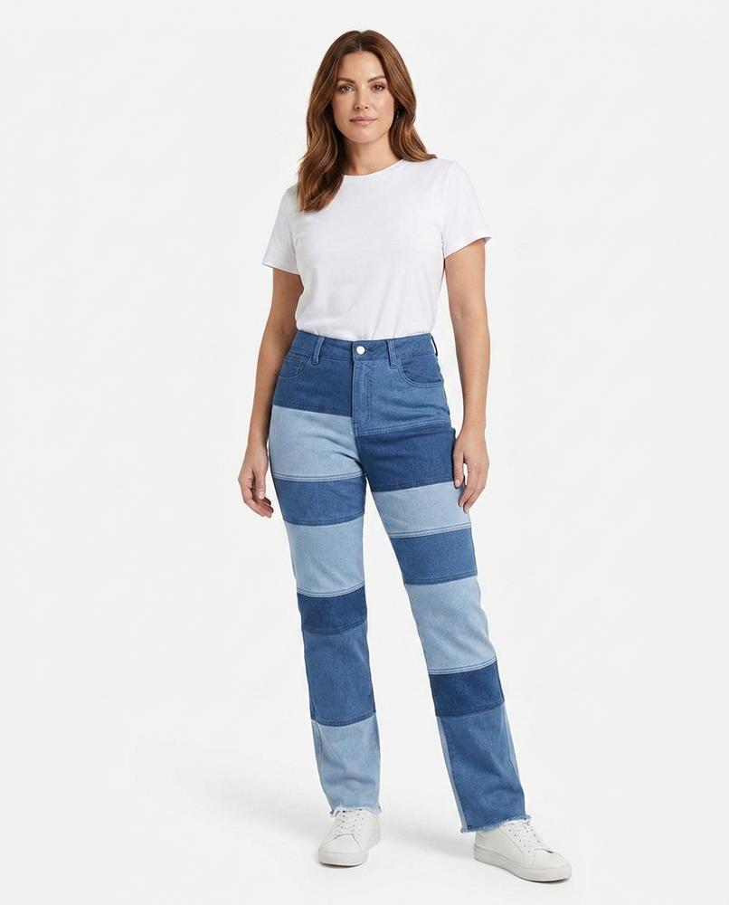 Heidi-Outlet - Eodas | Patchwork Straight-Leg Pants Women