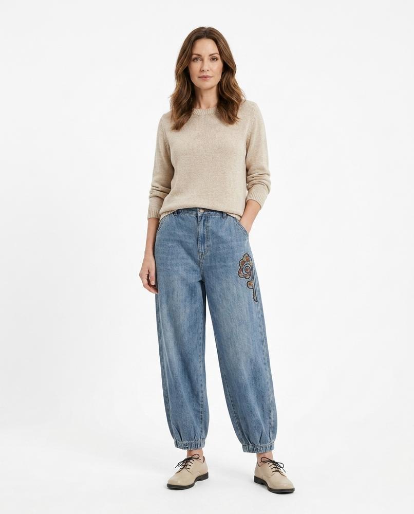Heidi-Outlet - Rihuk | Embroidered Balloon Fit Pants Women