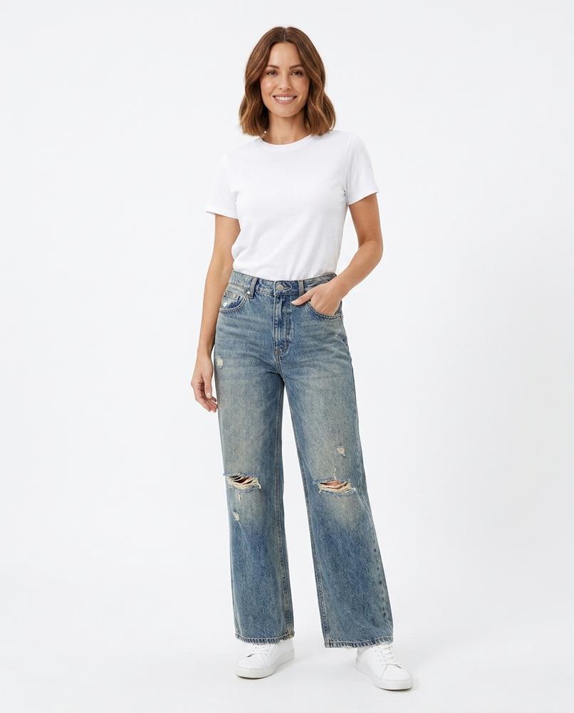 Heidi-Outlet - Laral | Straight-Cut Distressed Pants Unisex