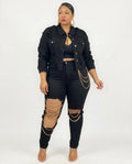 Heidi-Outlet - Vazor | Distressed Chain-Embellished Suit Women