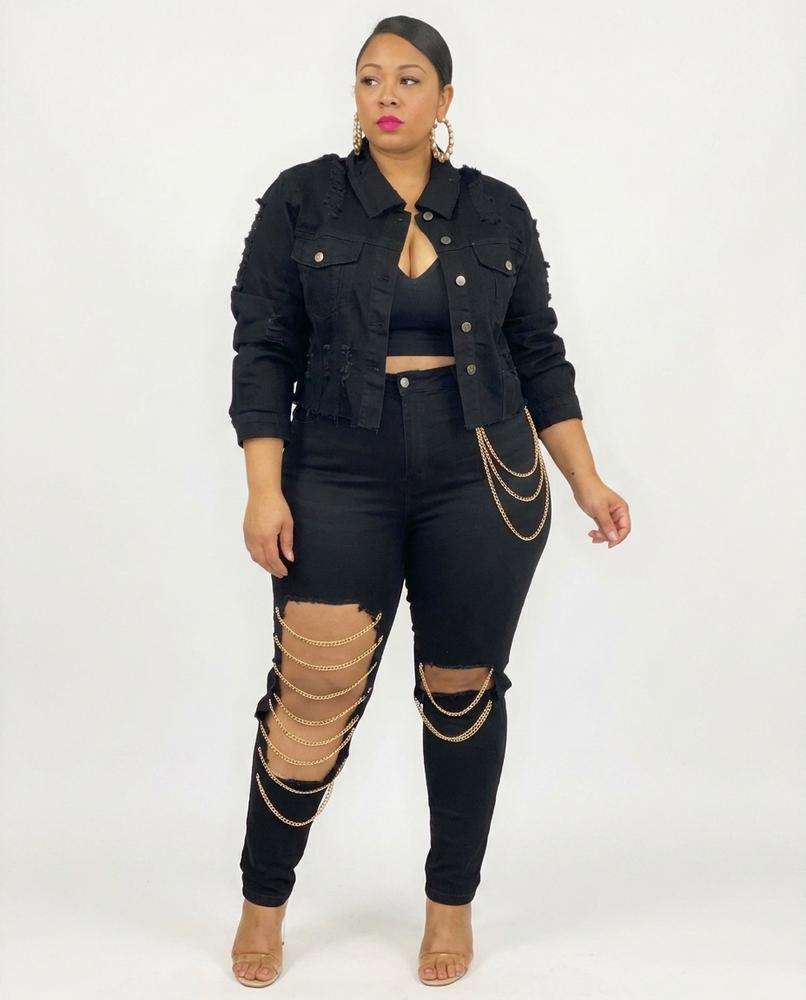 Heidi-Outlet - Vazor | Distressed Chain-Embellished Suit Women