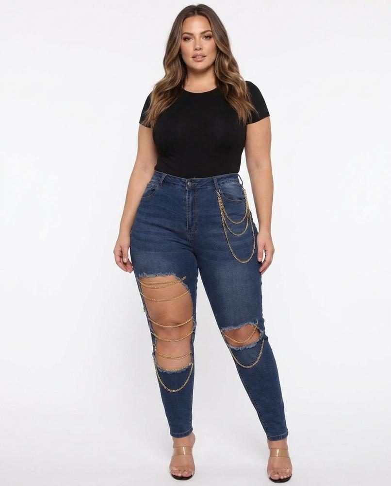 Heidi-Outlet - Vazor | Distressed Chain-Embellished Suit Women