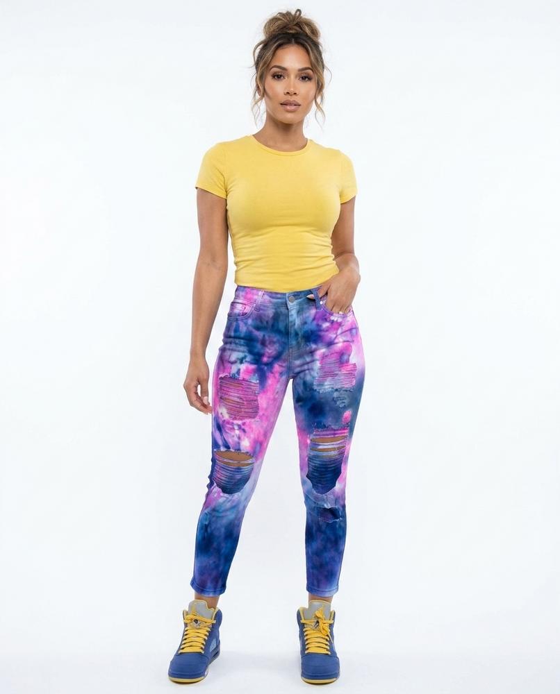 Heidi-Outlet - Sukot | High-Waisted Tie-Dye Pants Women
