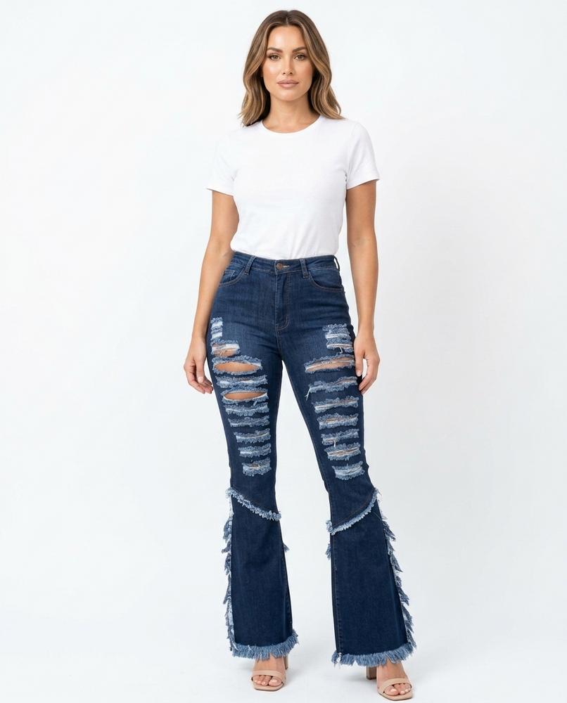 Heidi-Outlet - Milin | Distressed Flared Pants Women