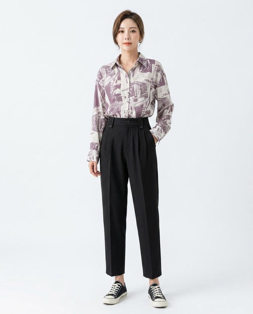 Heidi-Outlet - Daron | High-Waisted Pleated Pants Women