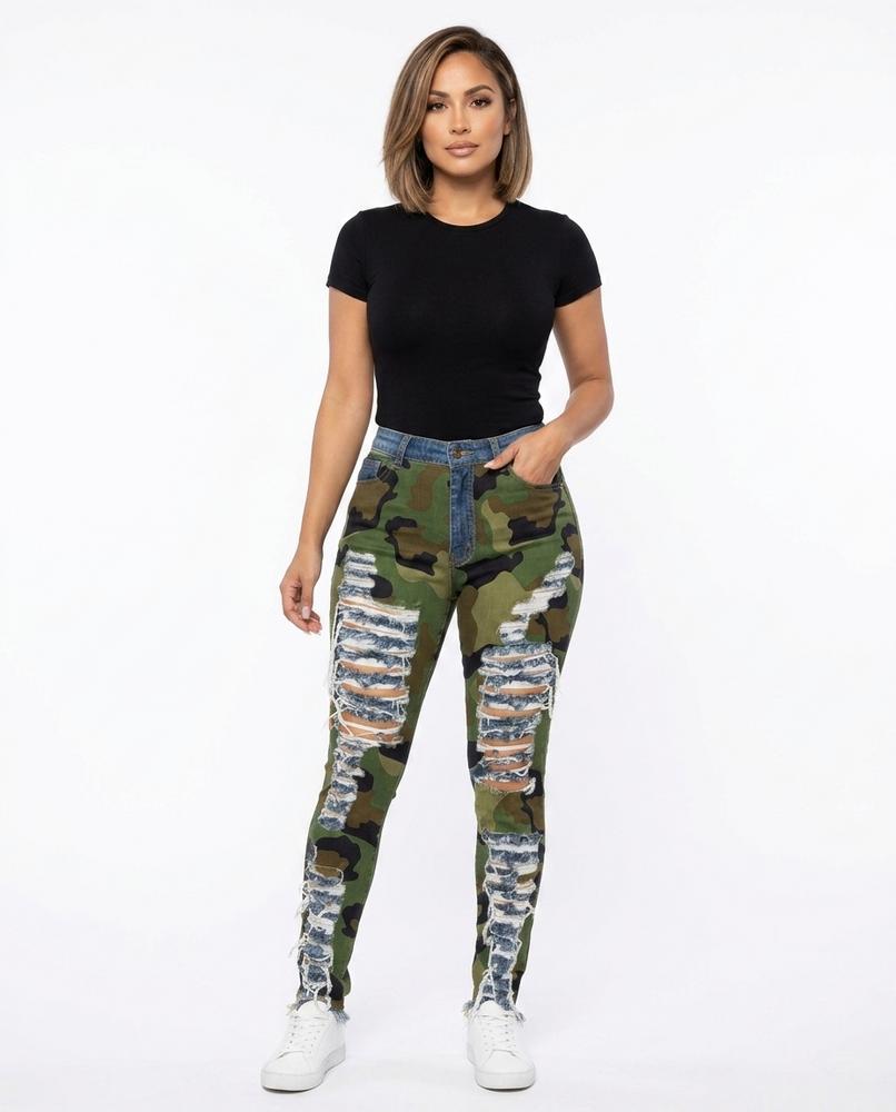 Heidi-Outlet - Kalev | High-Waisted Ripped Pants Women