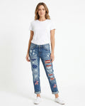 Heidi-Outlet - Comar | Distressed Patched Pants Women