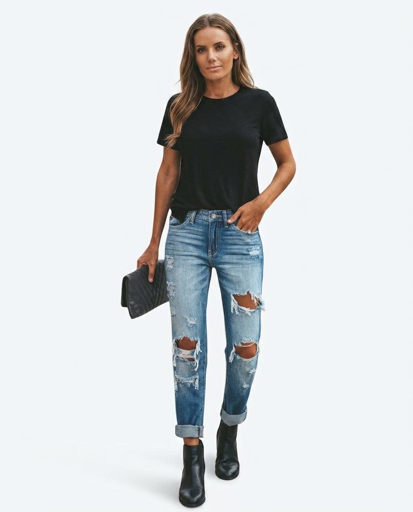 Heidi-Outlet - Ritir | Distressed Washed Pants Women