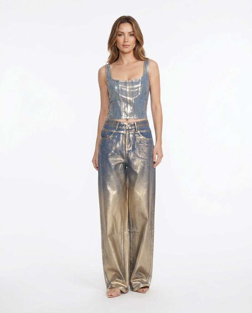 Heidi-Outlet - Sesan | Coated Wide-Leg Pants Women
