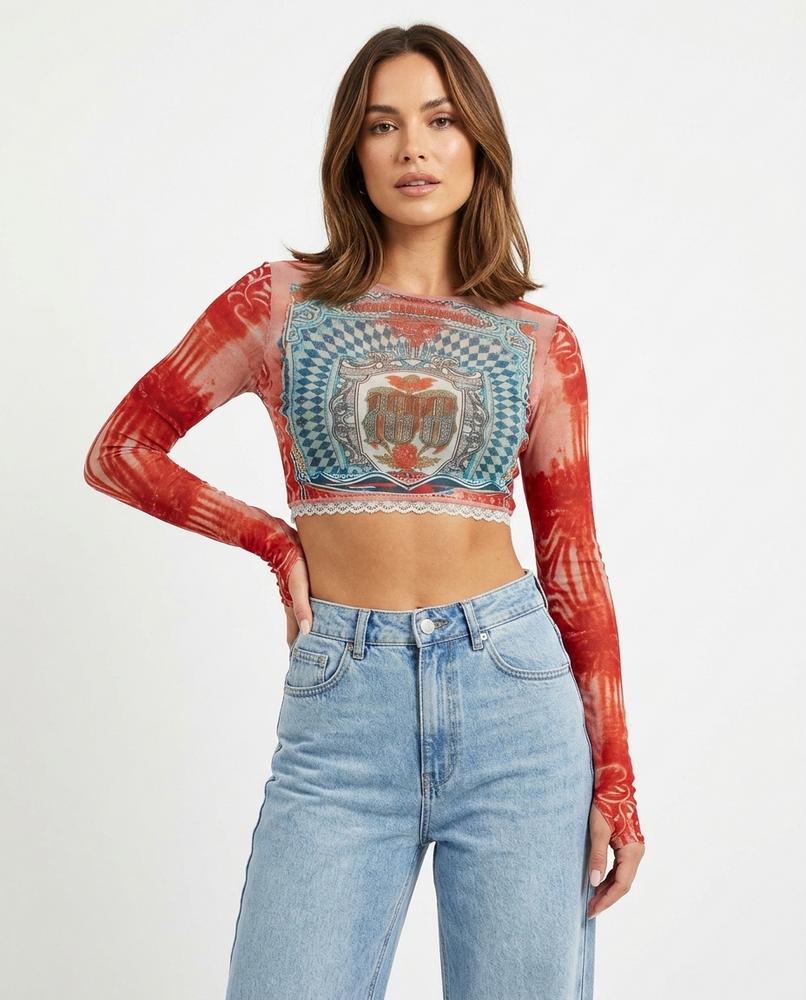 Heidi-Outlet - Talar | Printed Long-Sleeved Top Women