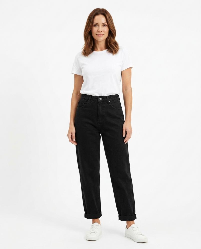 Heidi-Outlet - Black | High-Waisted Straight-Leg Pants Women