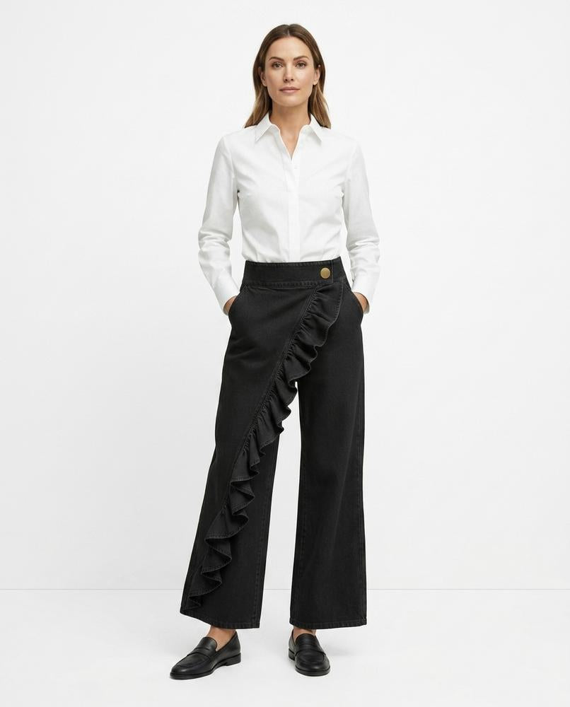 Heidi-Outlet - Nenor | Asymmetrical Ruffled Pants Women