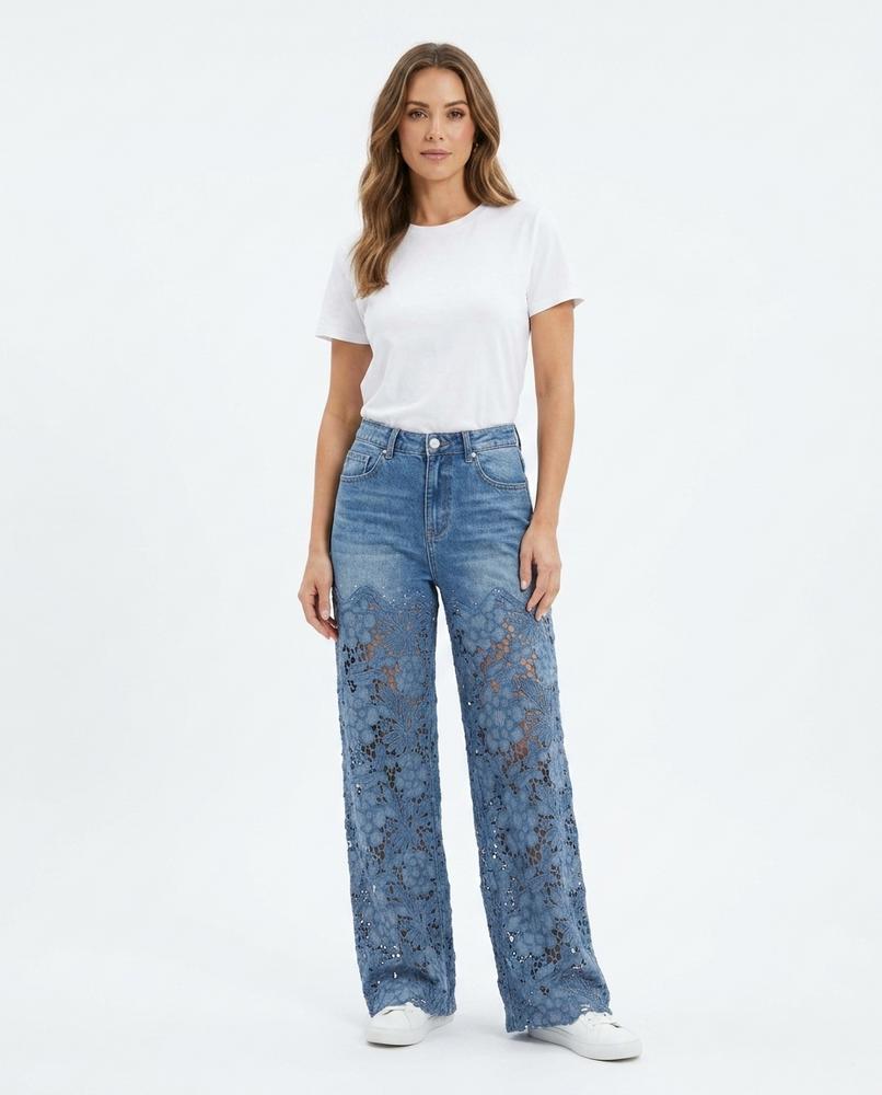 Heidi-Outlet - Lokar | Wide-Leg Lace-Detail Pants Women