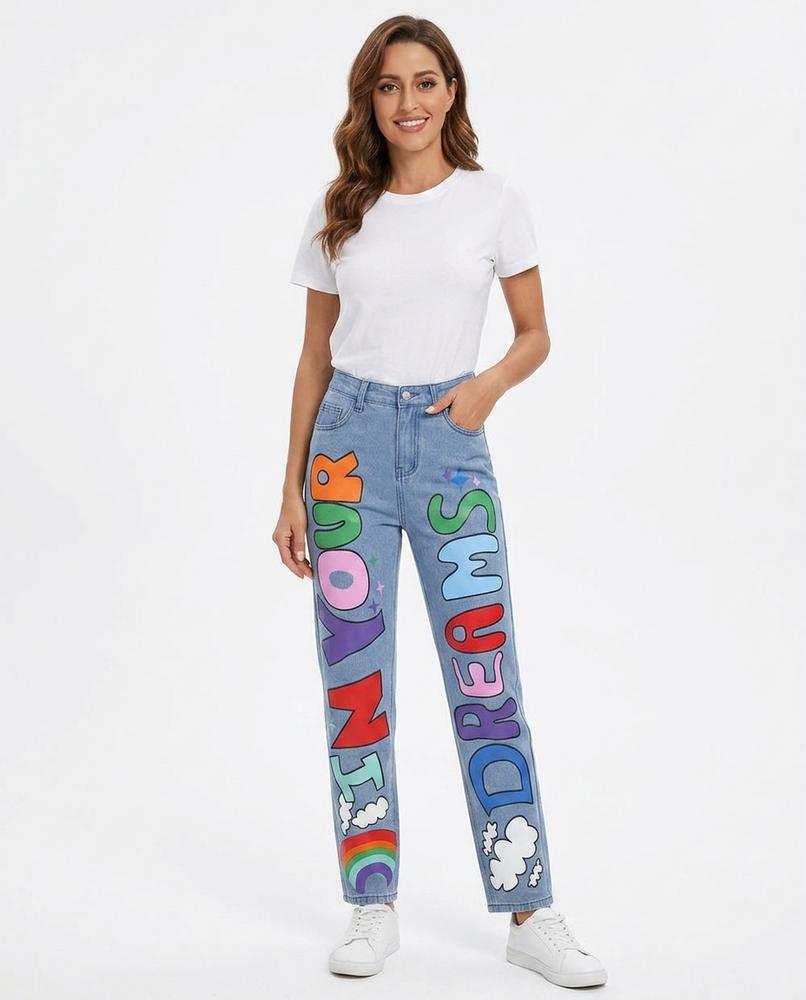 Heidi-Outlet - Roven | Printed High-Waist Pants Women