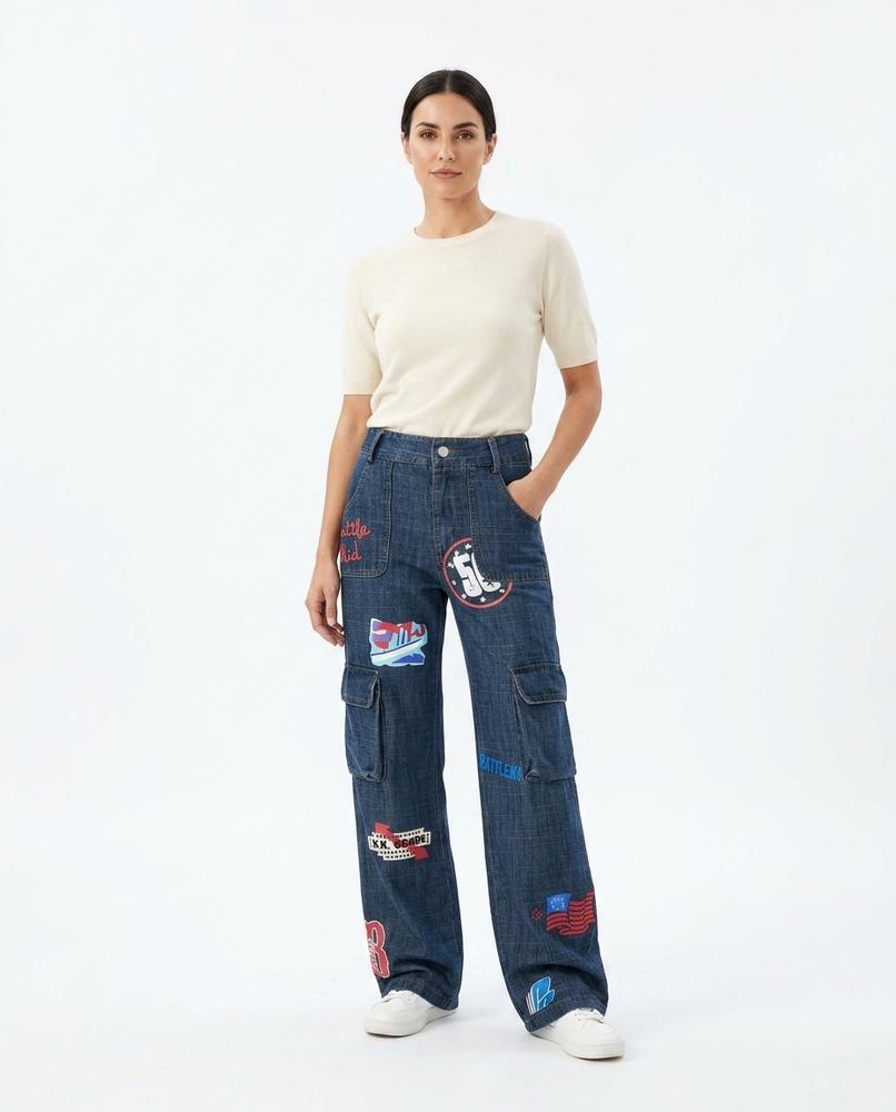 Heidi-Outlet - Kemor | Wide-Leg Patched Pants Unisex