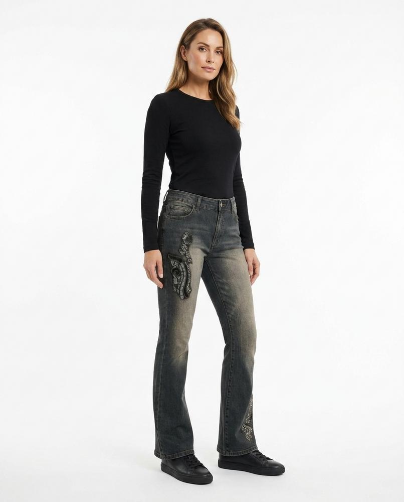 Heidi-Outlet - Mator | Washed Embroidered Pants Women